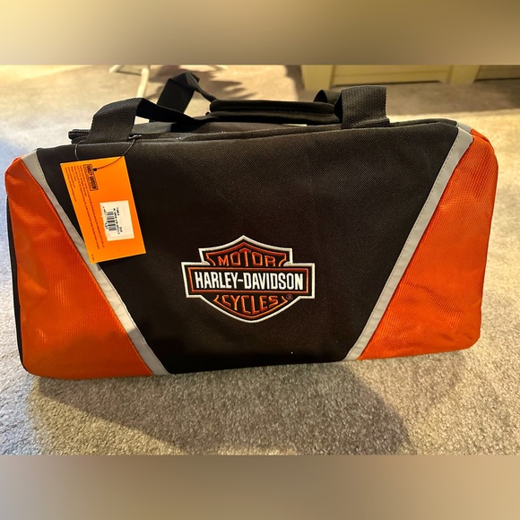 Borsa Sport Harley Davidson Logo: Trolley Da Palestra In Poliestere Impermeabile, Grigia Tattoo, Taglia Unica (20x9x9 Pollici)